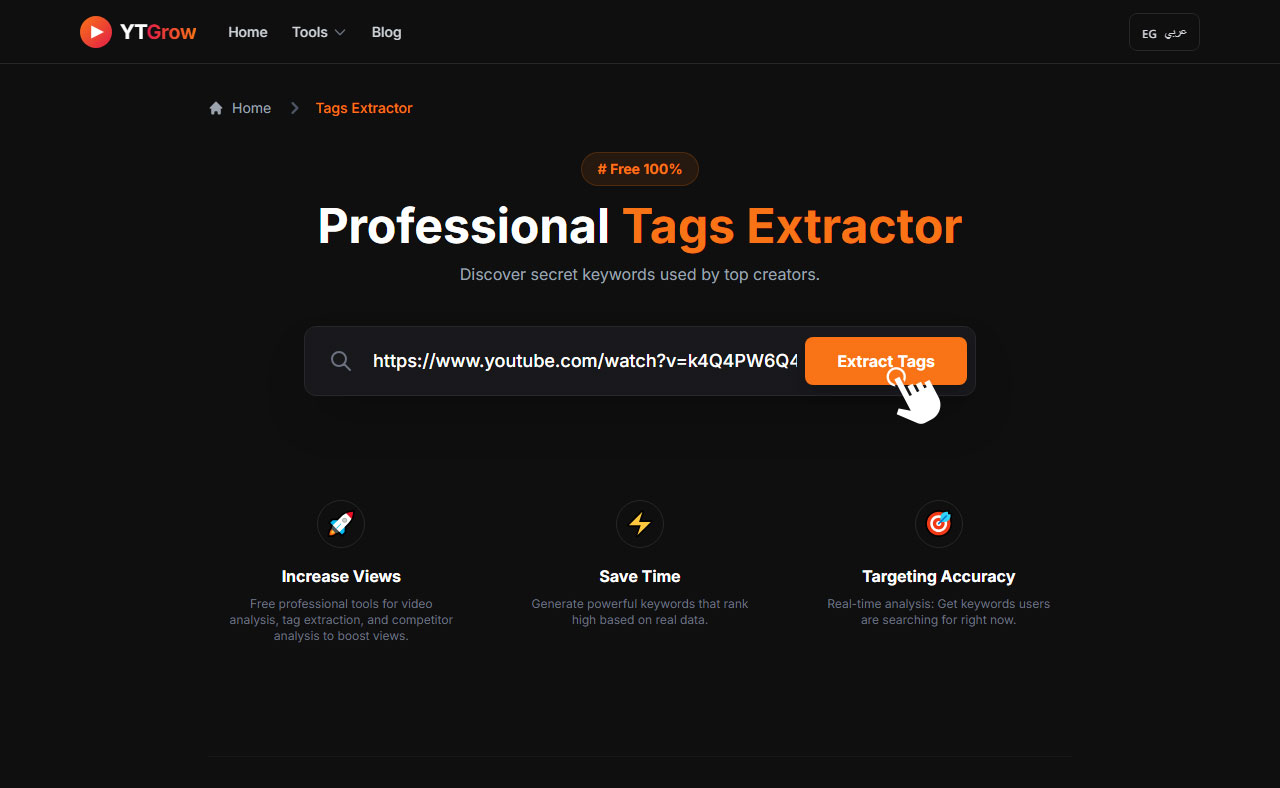 Free YouTube videos tags Extractor